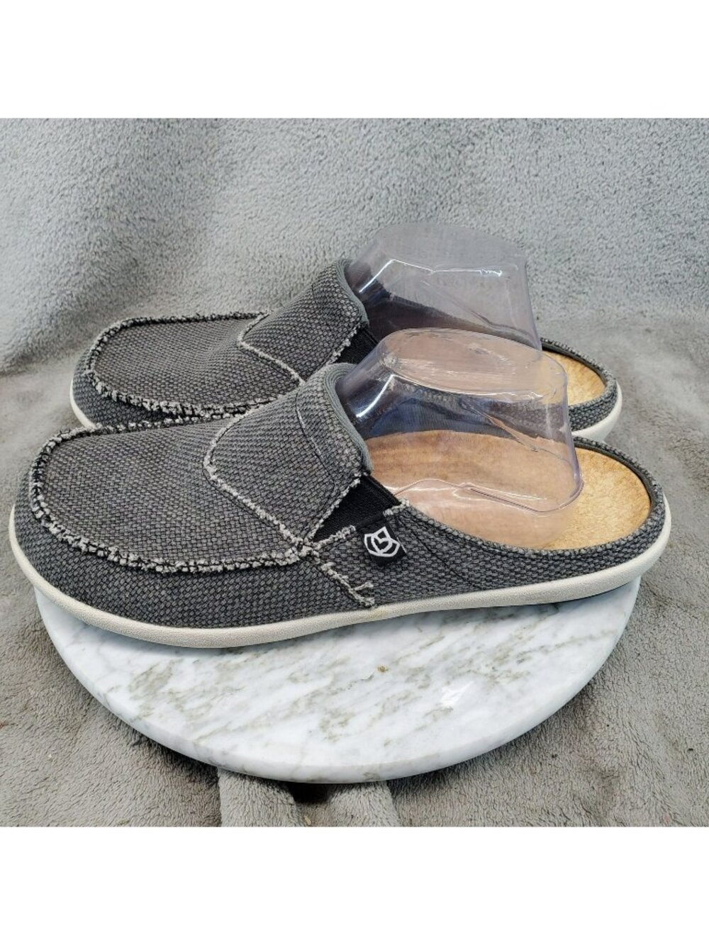 Spenco Shoes Womens Size 11 Gray Canvas Slip On Siesta Slide Mule